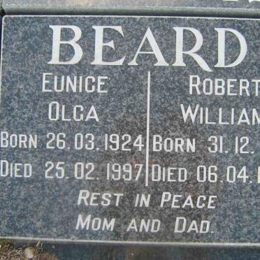 BEARD  Robert William 1919-1999 &amp; Eunice Olga 1924-1997