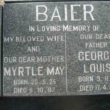 BAIER George Louis 1921-1998 &amp; Myrtle May 1925-1987