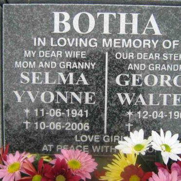 BOTHA Selma Yvonne 1941-2006 :: BOTHA George Walter 1961-