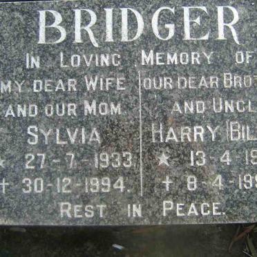 BRIDGER  Harry 1927-1995 &amp; Sylvia 1933-1994