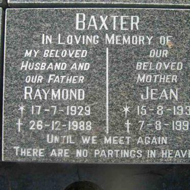 BAXTER Raymond 1929-1988 &amp; Jean 1933-1999