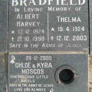BRADFIELD Albert Harvey 1924-1990 &amp; Thelma 1924-2003 :: MOSCOS Chloë -2000 :: MOSCOS Kyra -2000