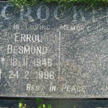 CROCKER Errol Desmond 1946-1996