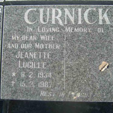 CURNICK Jeanette Lucille 1934-1987