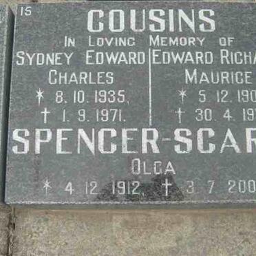 COUSINS Sydney Edward Charles 1935-1971 :: COUSINS Edward Richard Maurice 1909-1973 :: SPENCER-SCARR Olga 1912-2001