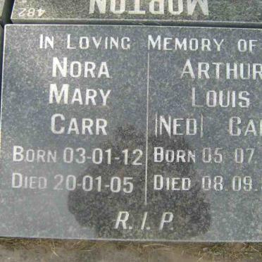 CARR  Arthur Louis 1907-1992 &amp; Nora Mary 1912-2005