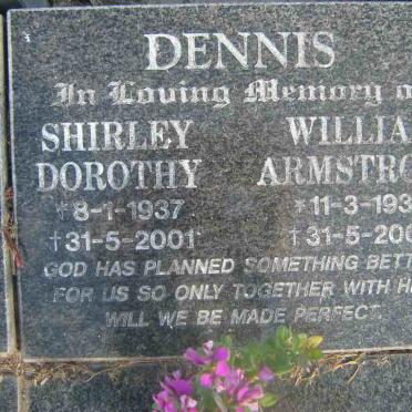 DENNIS William Armstrong 1937-2001 &amp; Shirley Dorothy 1937-2001