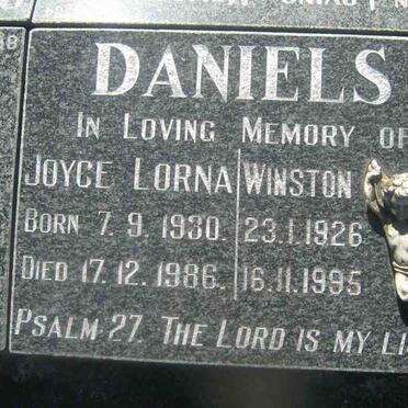 DANIELS  Winstone 1926-1995 &amp; Joyce Lorna 1930-1986