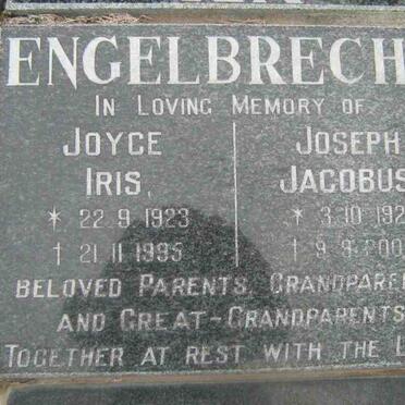 ENGELBRECHT  Joseph Jacobus 1921-2003 &amp; Joyce Iris 1923-1995