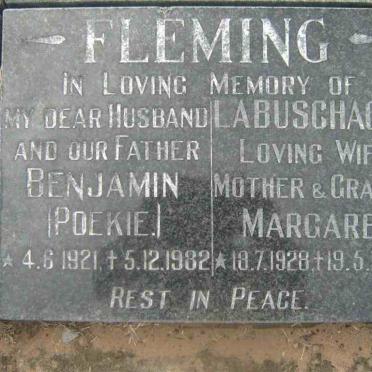 FLEMING Benjamin 1921-1982 &amp; Margaret LABUSCHAGNE 1928-1992
