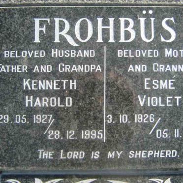 FROHBÜS Kenneth Harold 1927-1995 &amp; Esme Violet 1926-2007