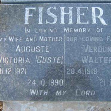 FISHER Verdun Walter 1918-2000 &amp; Auguste Victoria 1921-1990