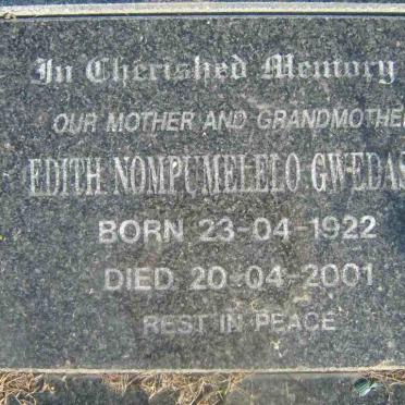 GWEDASHE Edith Nompumelelo 1922-2001