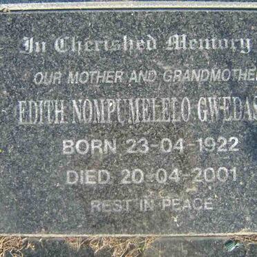 GWEDASHE Edith Nompumelelo 1922-2001
