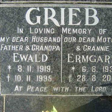 GRIEB Ewald 1919-1995 &amp; Ermgard 1931-2001