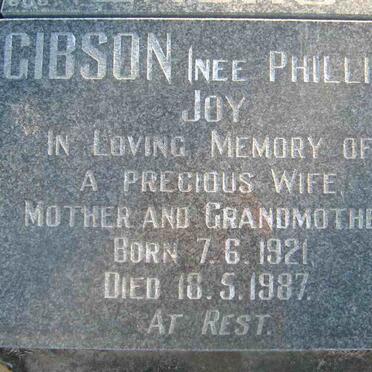 GIBSON Joy nee PHILLIPS 1921-1987