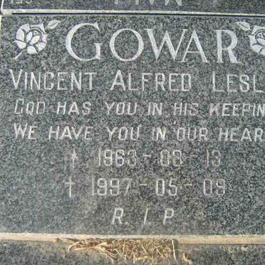 GOWAR Vincent Alfred Leslie 1963-1997