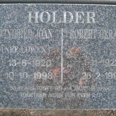HOLDER Robert Gerald 1922-1999 &amp; Winifred Joan COWEN 1920-1998