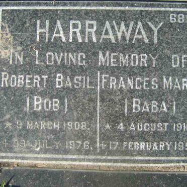 HARRAWAY Robert Basil 1908-1976 &amp; Frances Mary 1910-1997