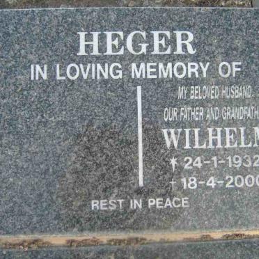 HEGER Wilhelm 1932-2000