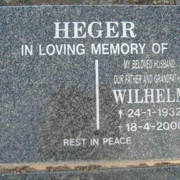 HEGER Wilhelm 1932-2000