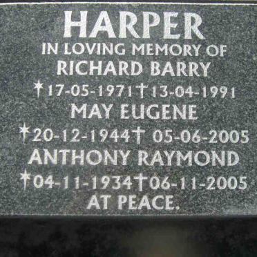 HARPER Richard Barry 1971-1991 :: HARPER  May Eugene 1944-2005 :: HARPER Anthony Raymond 1934-2005