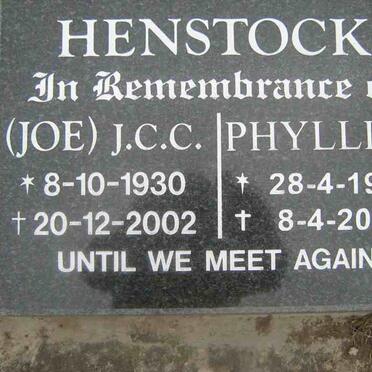HENSTOCK J.C.C. 1930-2002 &amp; Phyllis I. 1931-2008