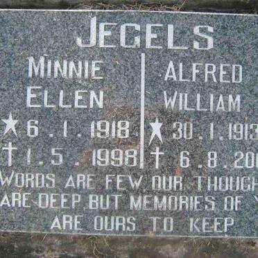JEGELS Alfred William 1913-2002 &amp; Minnie Ellen 1918-1998