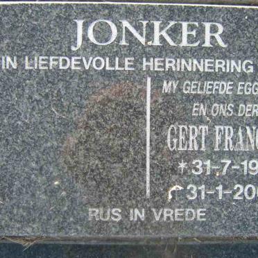 JONKER Gert Francois 1941-2000