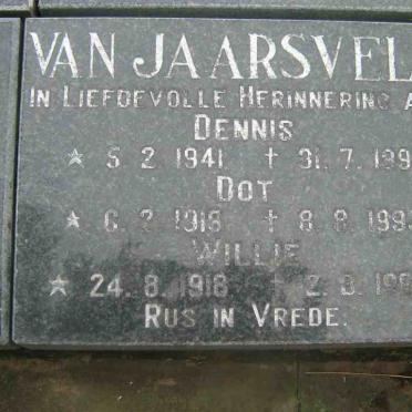 JAARSVELD Dennis, van 1941-1991 :: VAN JAARSVELD Willie 1918-1994 &amp; Dot 1918-1993