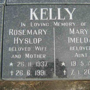 KELLY Rosemary Hyslop 1937-1991 :: KELLY Mary Imelda 1903-2000