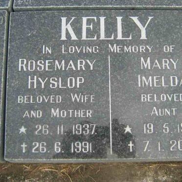 KELLY Rosemary Hyslop 1937-1991 :: KELLY Mary Imelda 1903-2000