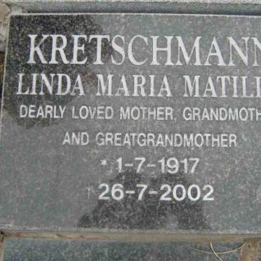 KRETSCHMANN Linda Maria Matilda 1917-2002