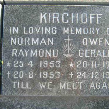 KIRCHOFF Norman Raymond 1953-1953 :: KIRCHOFF Owen Gerald 1954-1954