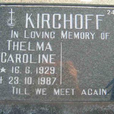 KIRCHOFF Thelma Caroline 1929-1987