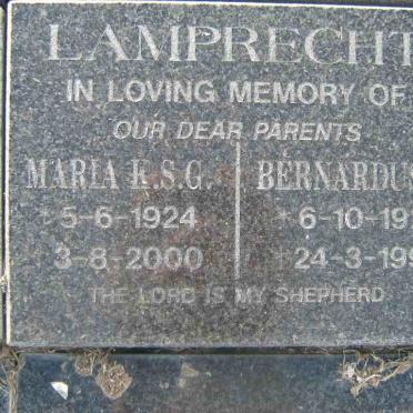 LAMPRECHT Bernardus J. 1921-1999 &amp; Maria K.S.G. 1924-2000