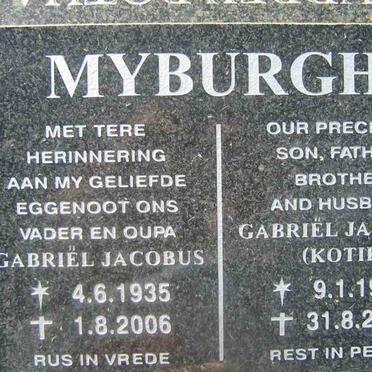 MYBURGH Gabriel Jacobus 1935-2006 :: MYBURGH Gabriel Jacobus 1961-2001