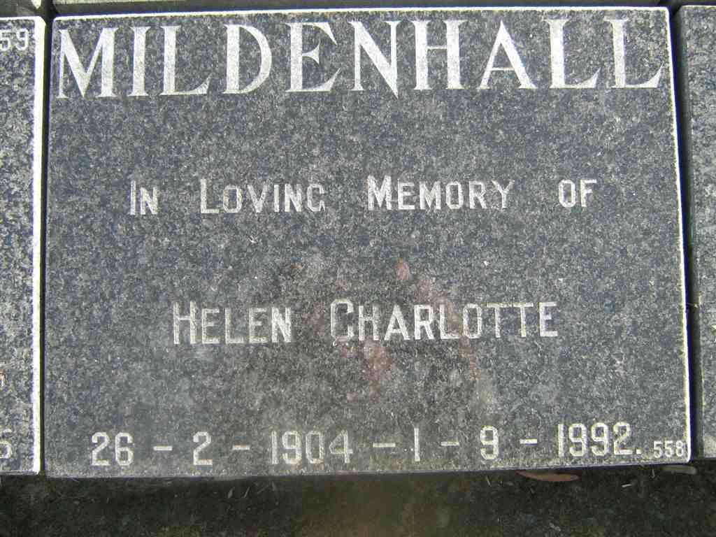 MILDENHALL Helen Charlotte 1904-1992