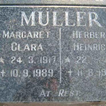 MÜLLER Margaret Clara 1917-1989 &amp; Herbert Heinrich 1947-1984