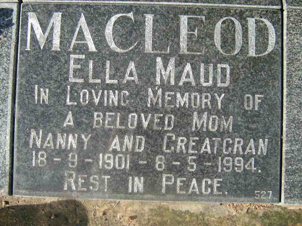 MACLEOD Ella Maud 1901-1994