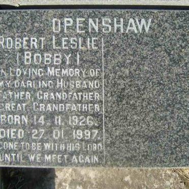 OPENSHAW Robert Leslie 1926-1997