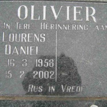OLIVIER Lourens Daniel 1958-2002