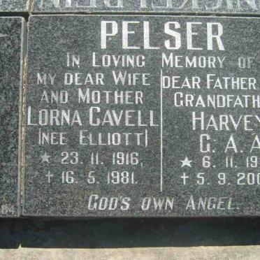 PELSER Harvey G.A.A. 1922-2005 &amp; Lorna Cavell  ELLIOTT 1916-1981
