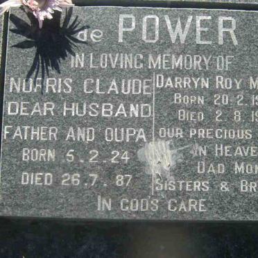 POWER Norris Claude, de 1924-1987 ::  MARAIS Darryn Roy 1985-1990