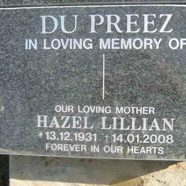 PREEZ Hazel Lillian, du 1931-2008