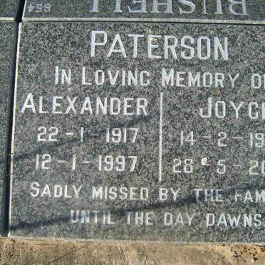 PATERSON Alexander 1917-1997 &amp; Joyce 1924-2003
