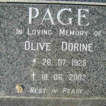 PAGE Olive Dorine 1925-2002