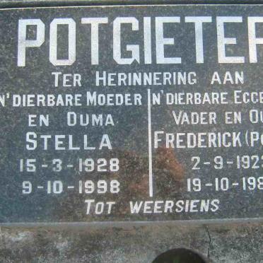 POTGIETER  Frederick 1923-1988 &amp; Stella 1928-1998