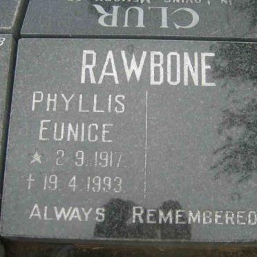 RAWBONE Phyllis Eunice 1917-1993