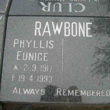 RAWBONE Phyllis Eunice 1917-1993